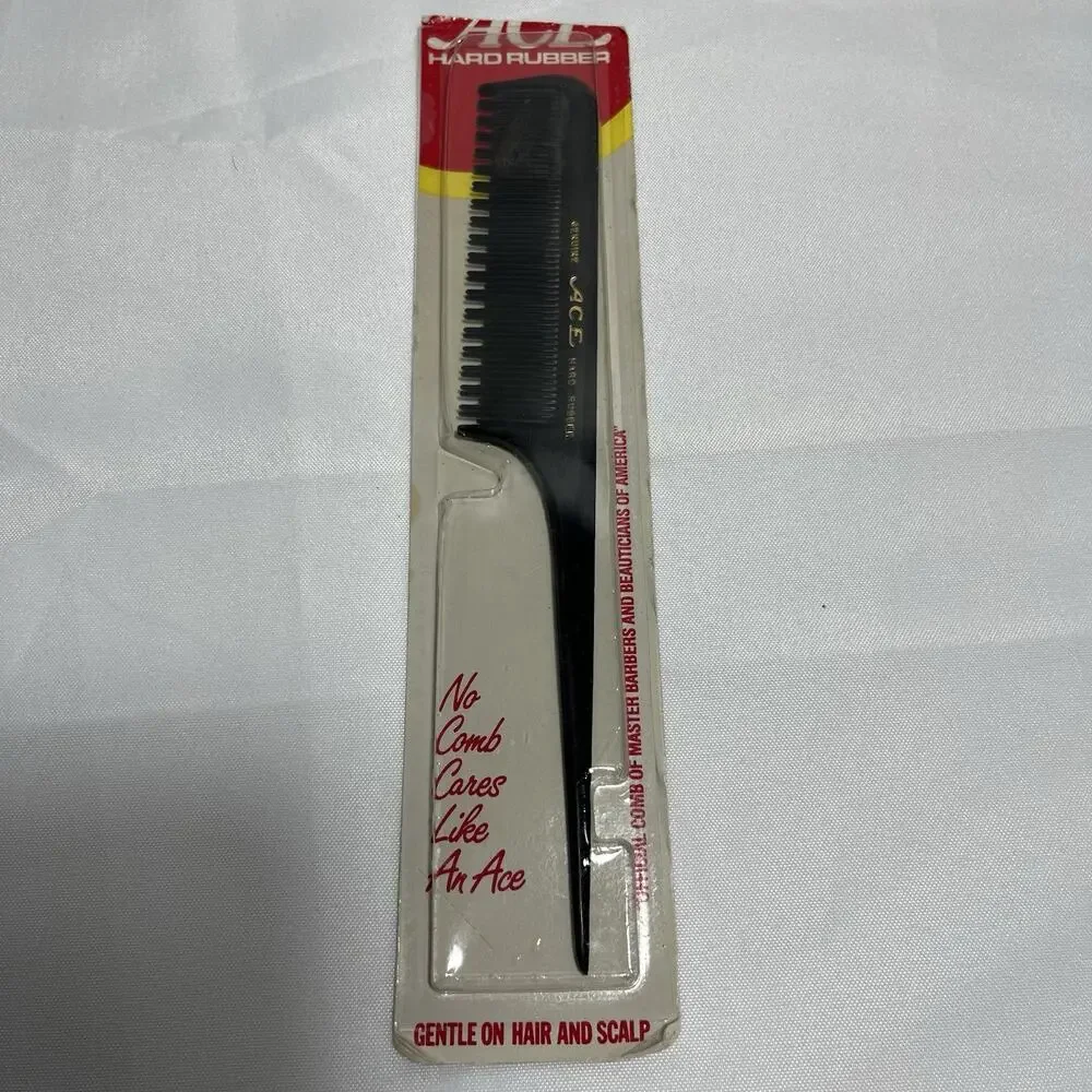 Vintage Ace Hard Rubber Rat Tail Curling Teasing Pick Styling‎ Comb 62206